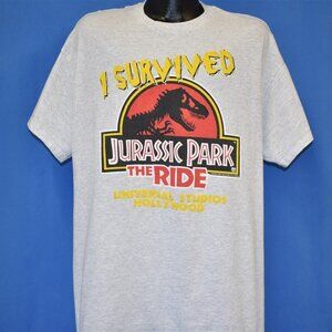 90s I Survived Jurassic Park the Ride Universal Studios Hollywood t-shirt